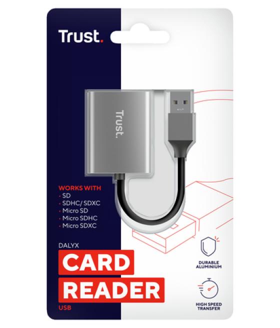 Trust Dalyx lector de tarjeta USB 3.2 Gen 1 (3.1 Gen 1) Aluminio