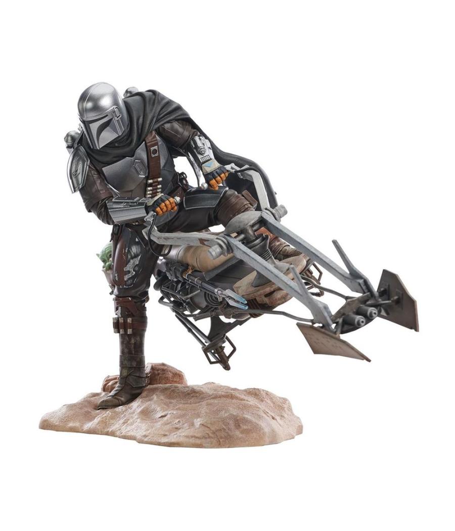 Figura diamond collection star wars: the mandalorian premier collection din djarin en moto speeder 23cm