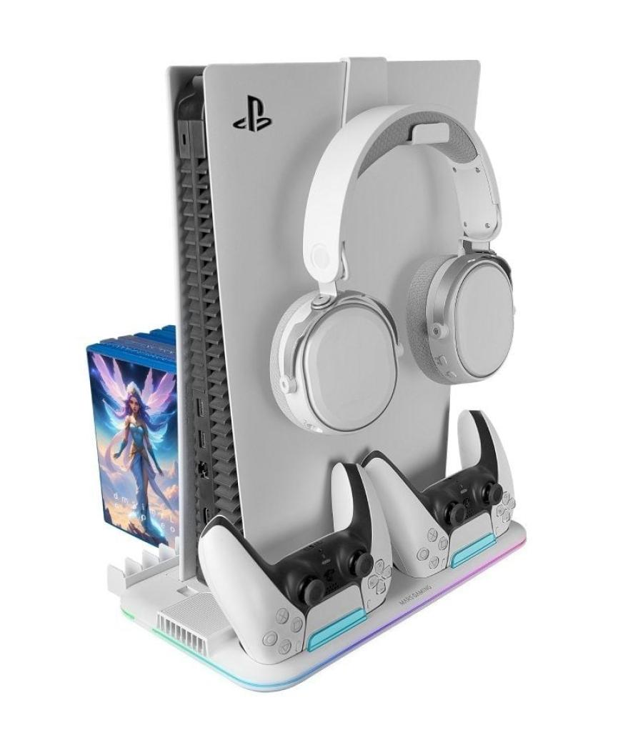 Soporte multifunción rgb para ps5 mars gaming mps5-b2/ blanco