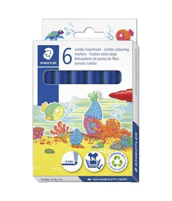 Staedtler rotulador noris club grueso azul estuche 6 ud