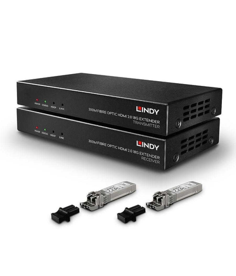 Lindy 38174 extensor audio/video Transmisor y receptor de señales AV Negro