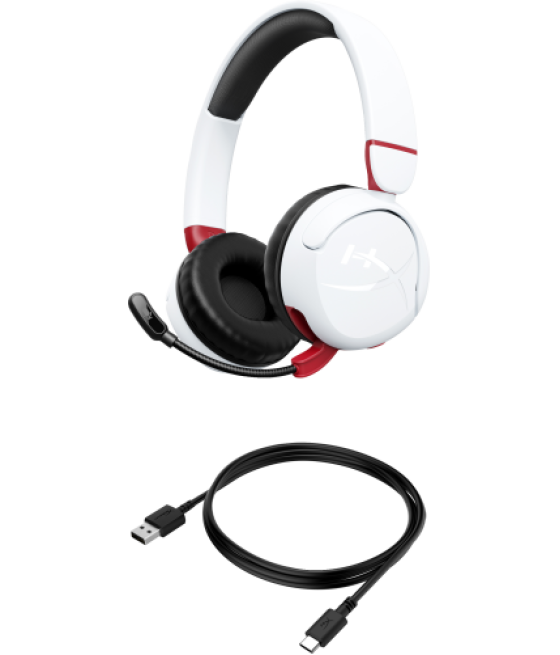 Hyperx cloud mini: auriculares gaming inalámbricos (blanco)