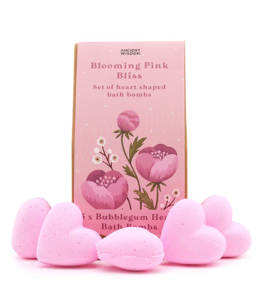 Set de Bombas de Baño de Corazón-Felicidad Rosa Florecente