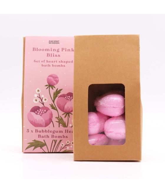 Set de Bombas de Baño de Corazón-Felicidad Rosa Florecente