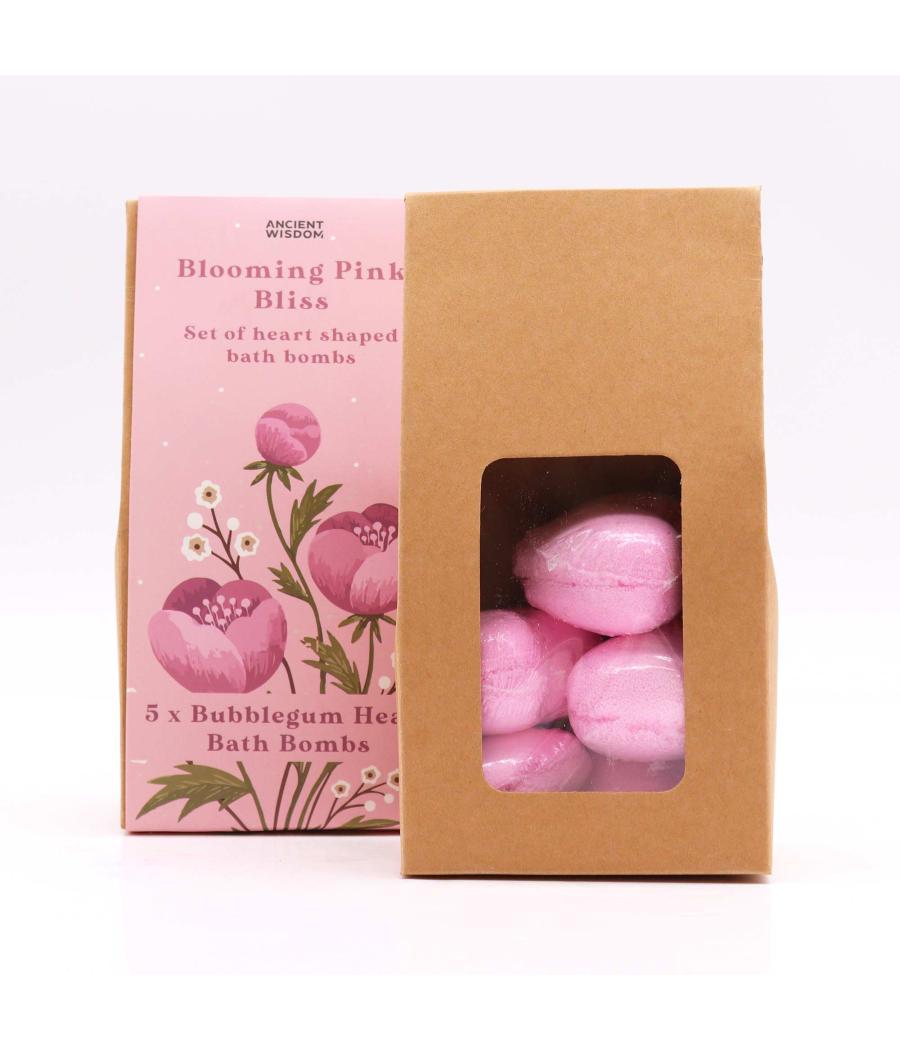 Set de Bombas de Baño de Corazón-Felicidad Rosa Florecente