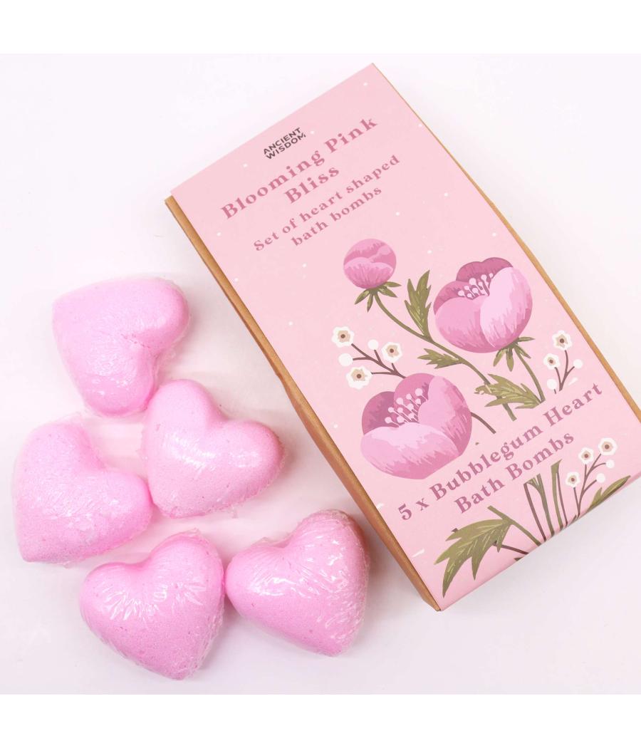 Set de Bombas de Baño de Corazón-Felicidad Rosa Florecente