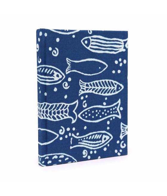 Cuadernos con encuadernación de algodón 20x15cm - 96 páginas - Pez índigo