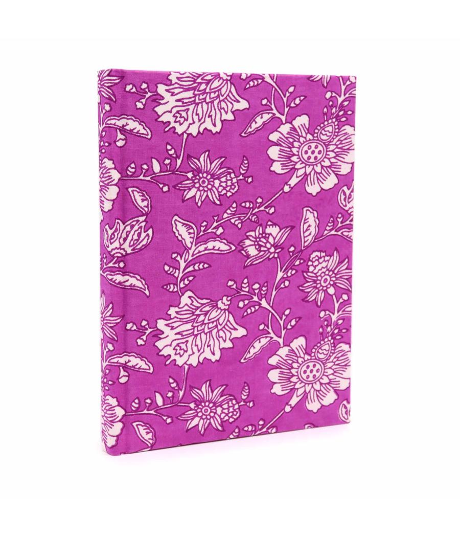 Cuadernos encuadernados en algodon 20x15cm - 96 páginas - Fucsia antigua