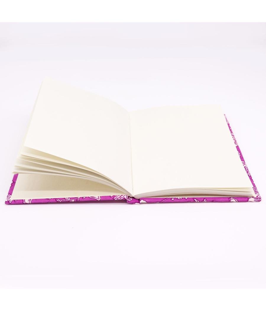 Cuadernos encuadernados en algodon 20x15cm - 96 páginas - Fucsia antigua