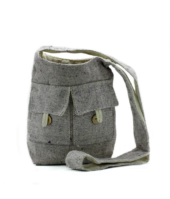 Bolso de Dos Bolsillos Tonos Naturales - Lavanda Suave - Mediano