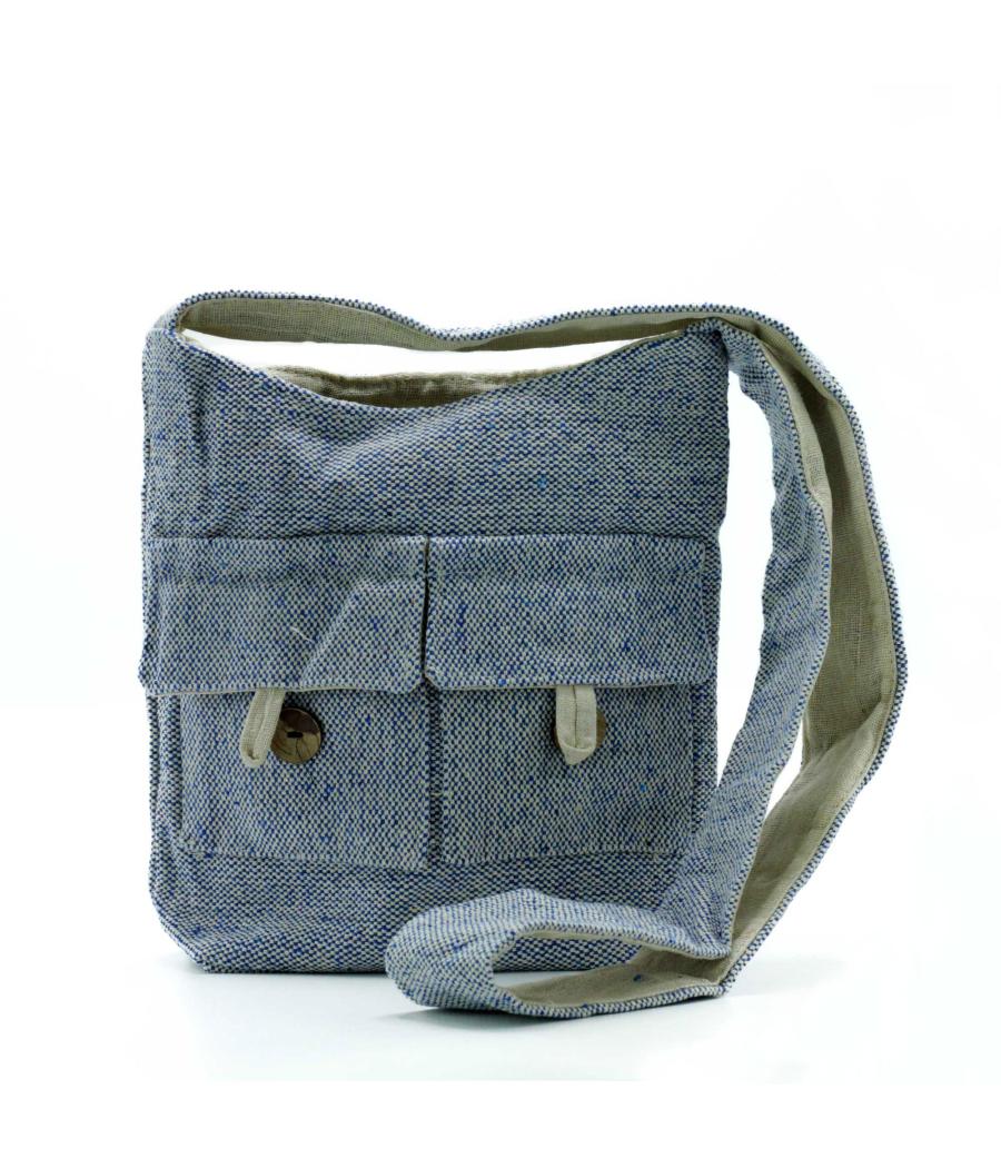 Bolso de Dos Bolsillos Tonos Naturales- Vaquero Denim- Mediano