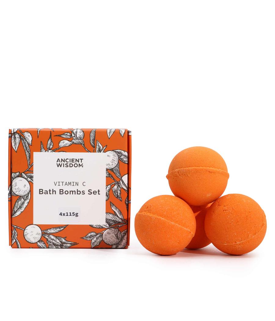 Set de 4 Bombas de Baño de Vitamina C - Aromaterapia