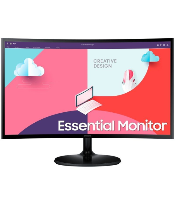 Monitor curvo samsung essential monitor s3 s24c364eau/ 24'/ full hd/ negro