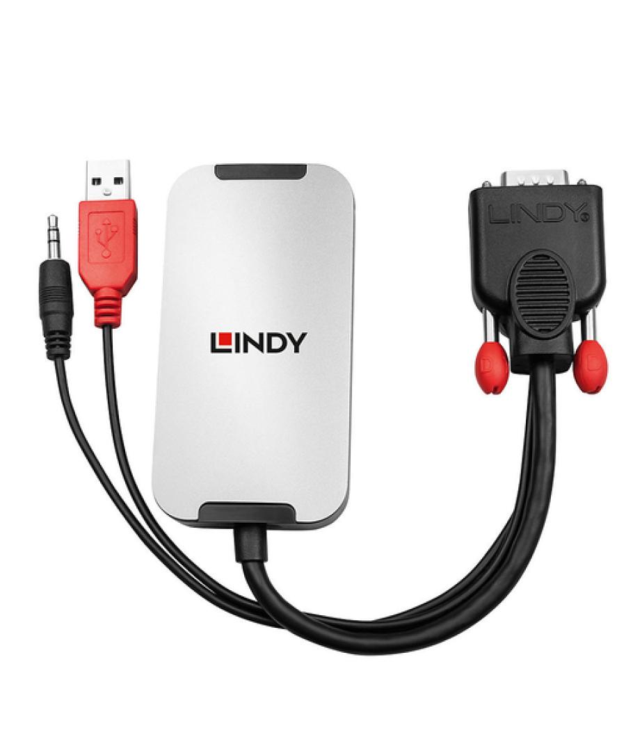 Lindy 38296 adaptador de cable de vídeo Negro, Blanco