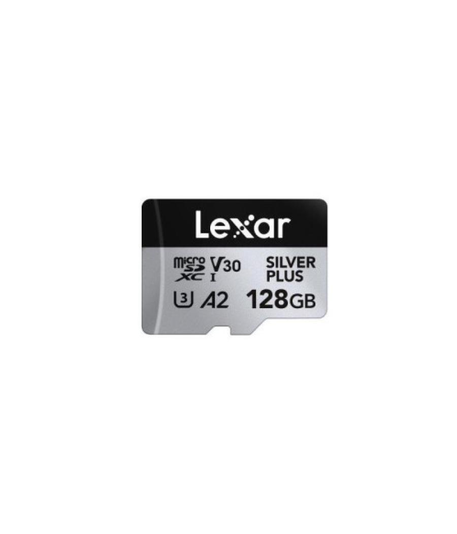 Lexar 128gb lexar high-performance silver plus microsdxc uhs-i, up to 205mb/s read 150mb/s write c10 a2 v30 u3,with adapter