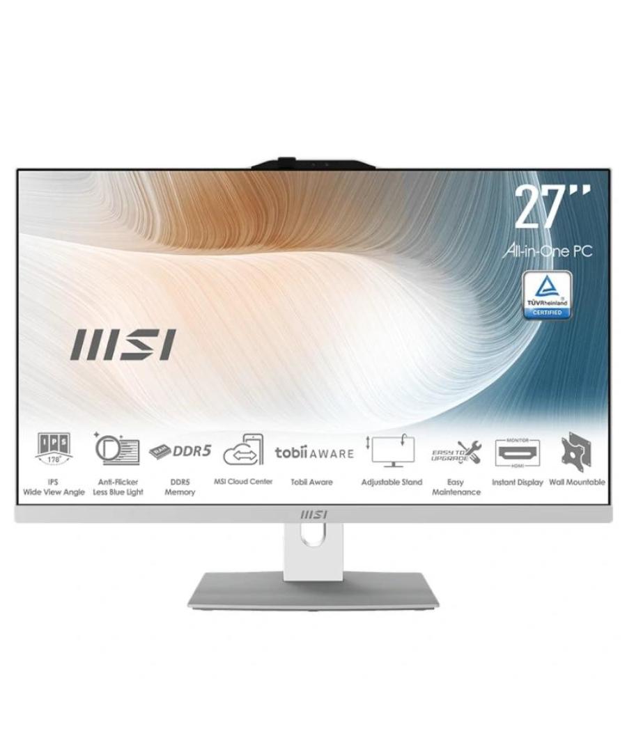 Msi am272p-834es i5-1235u 16gb 512 dos 27" blanco