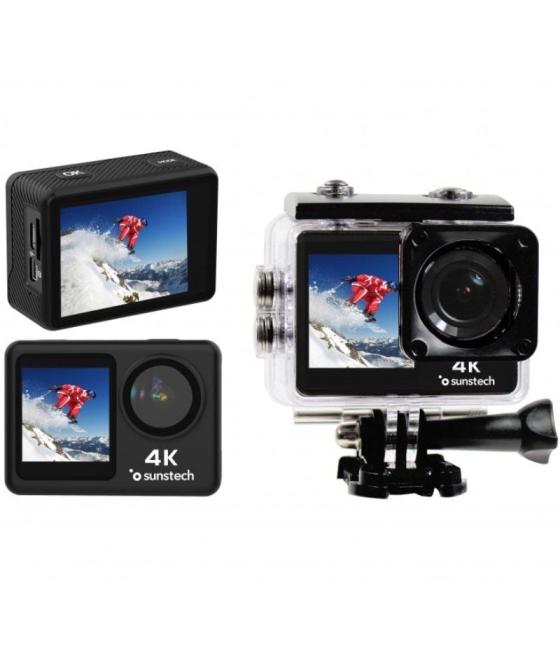 Cámara digital deportiva sunstech adventure 4k/ 16mp/ ángulo de visión 170º/ negra