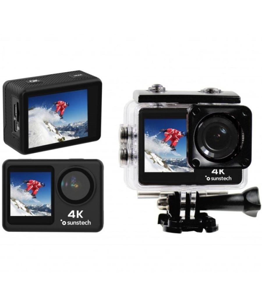 Cámara digital deportiva sunstech adventure 4k/ 16mp/ ángulo de visión 170º/ negra