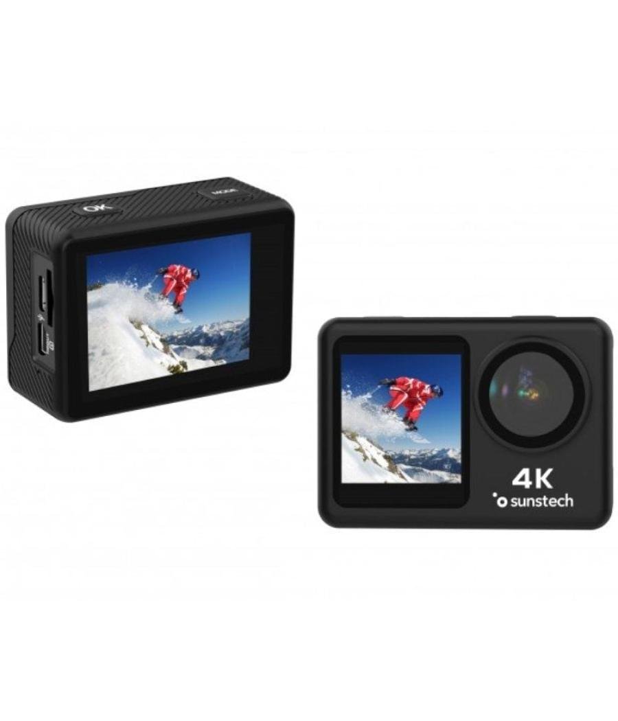 Cámara digital deportiva sunstech adventure 4k/ 16mp/ ángulo de visión 170º/ negra