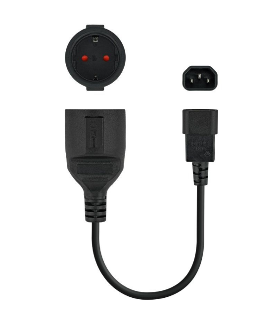 Adaptador alimentación nanocable 10.22.0902/ c14 macho - cee7 hembra/ 50cm/ negro