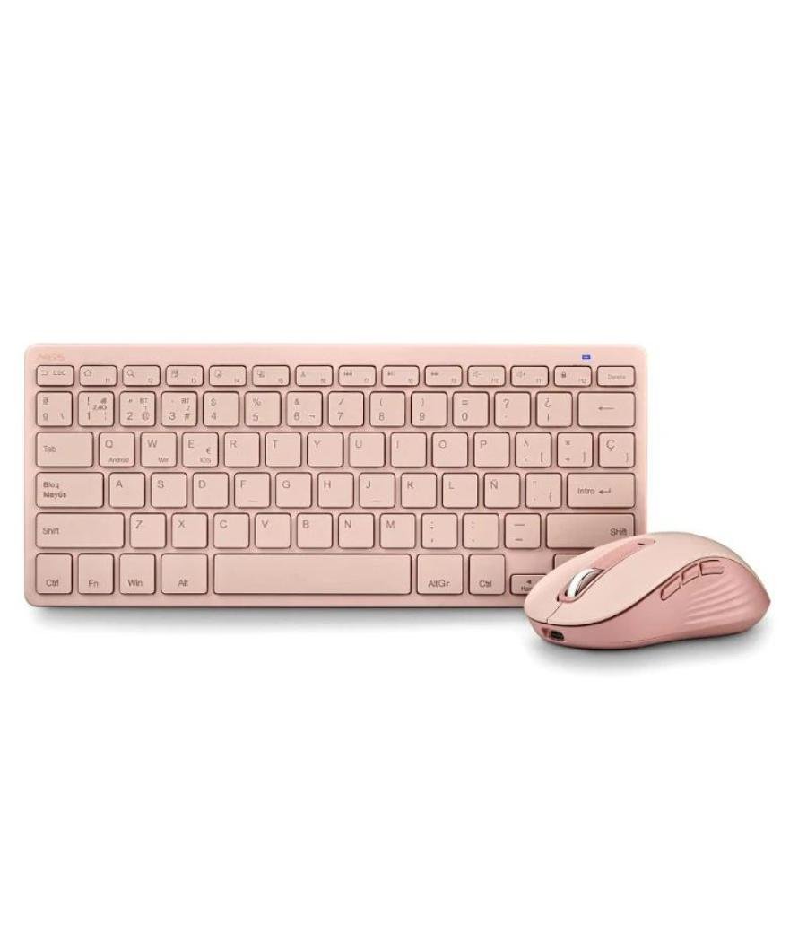 Ngs kit teclado y raton multifuncion recarg rosa