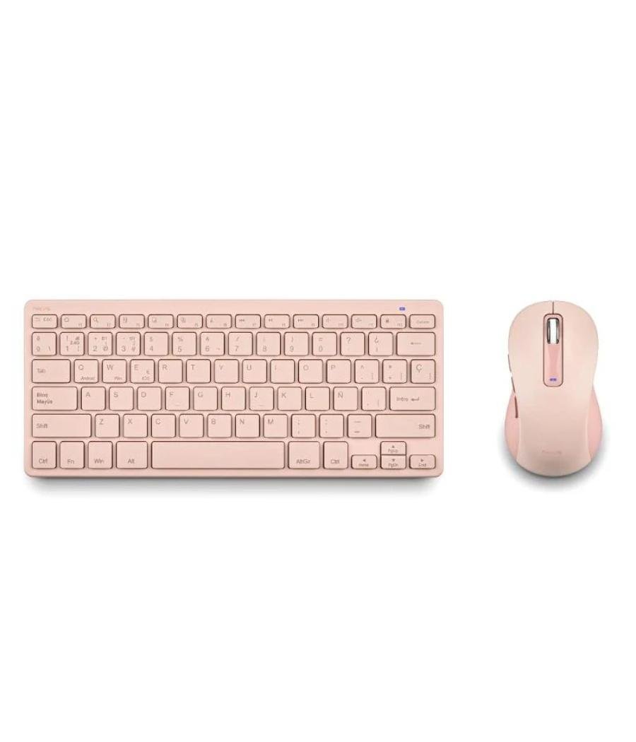 Ngs kit teclado y raton multifuncion recarg rosa