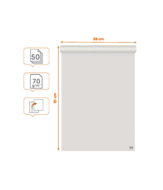 Bloc congreso nobo papel reciclado cuadriculado/liso 580x810 mm 50 hojas 70 g/m2 pack de 2 unidades