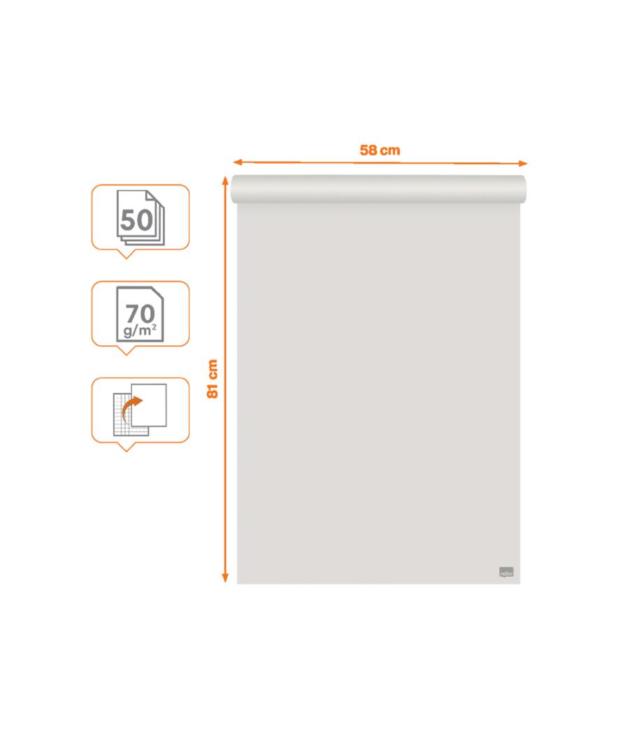 Bloc congreso nobo papel reciclado cuadriculado/liso 580x810 mm 50 hojas 70 g/m2 pack de 2 unidades