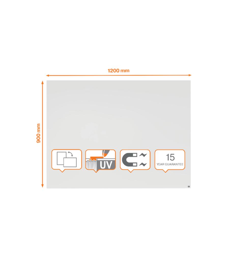 Pizarra blanca nobo infinity sin marco acero lacado magnetico 1200x900 mm