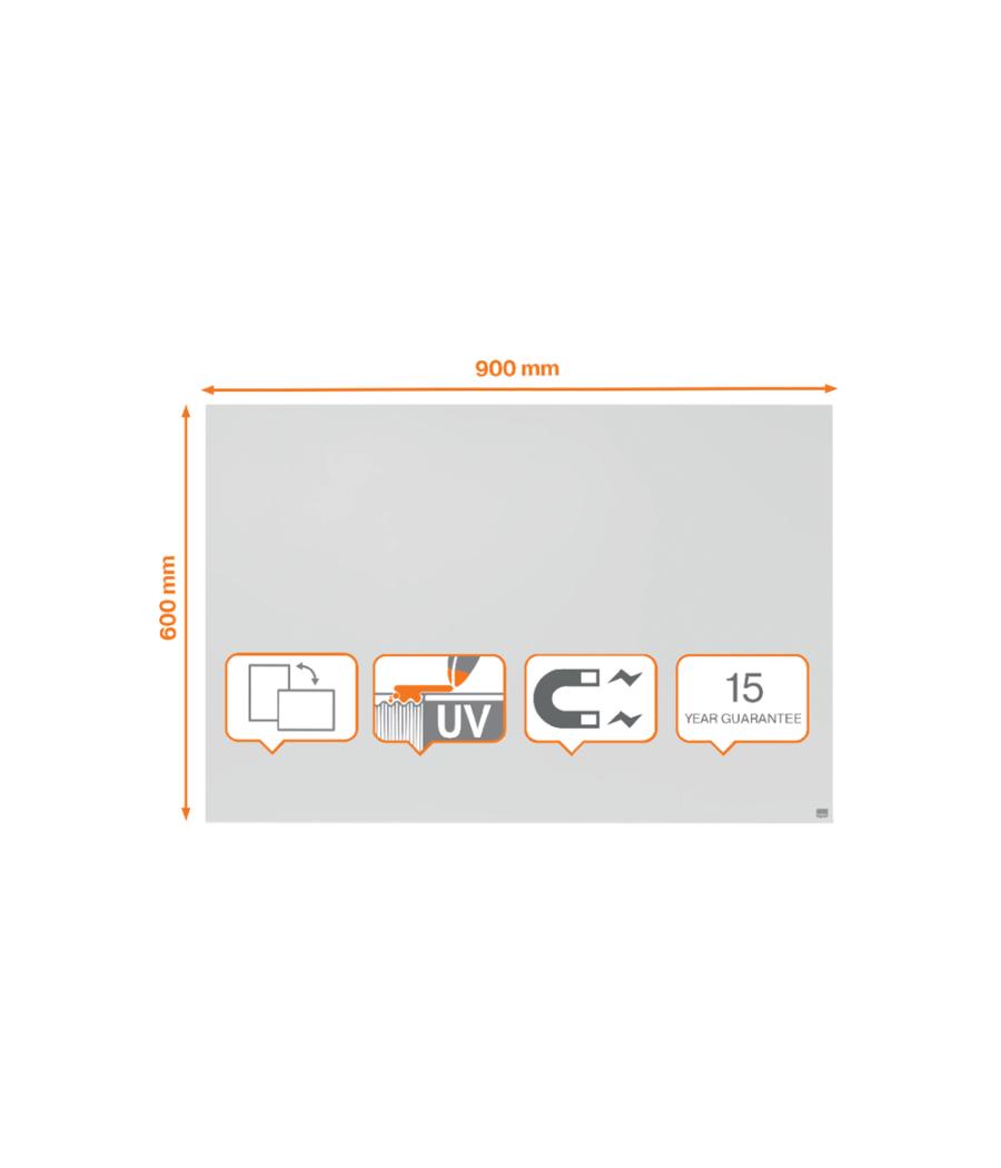 Pizarra blanca nobo infinity sin marco acero lacado magnetico 900x600 mm