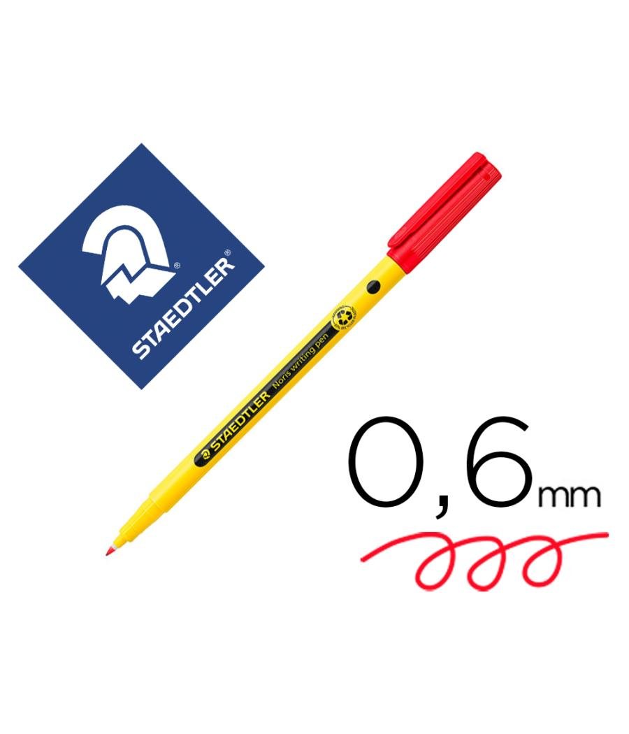 Rotulador staedtler noris writing pen 307 tinta base de agua punta fina trazo 0,6 mm rojo