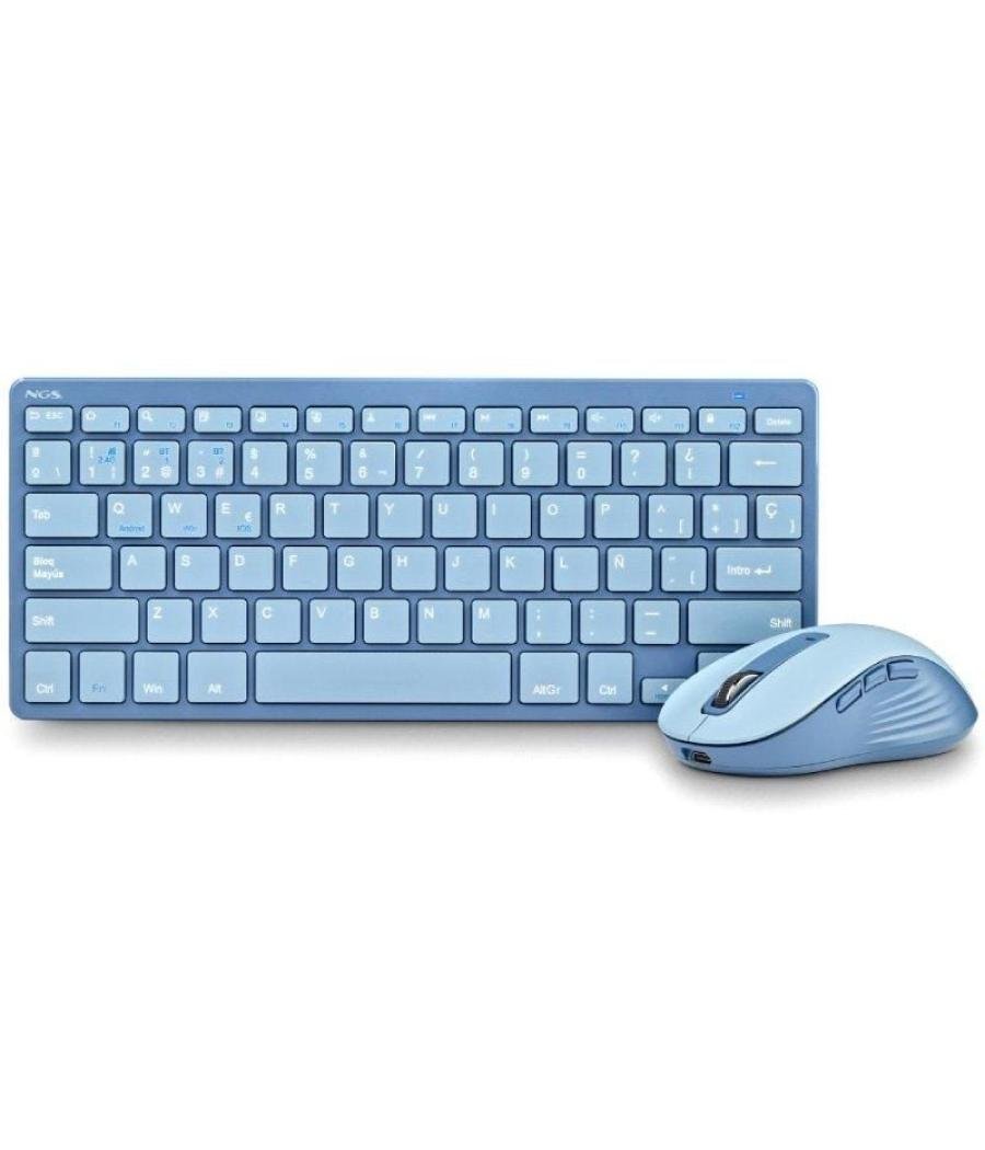 Teclado y ratón inalámbricos ngs fantasy kit blue/ azul