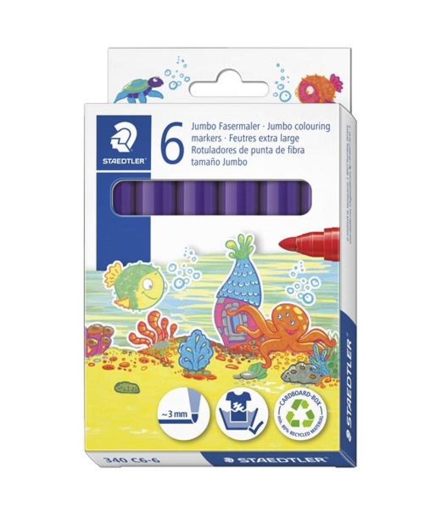 Staedtler rotulador noris club grueso violeta estuche 6 ud