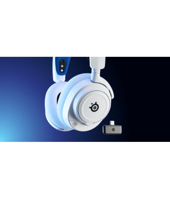 Steelseries arctis nova 7p white auriculares inalámbrico diadema juego bluetooth azul, blanco