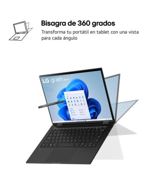 Lg portatil gram 2 en 114t90s. w11 home. intel core ultra 7. 16gb. 512gb ssd. 1,2kg