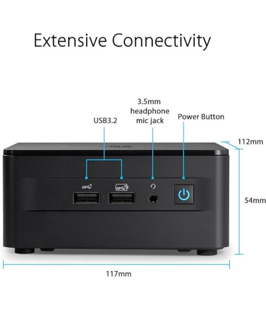 Asus nuc rnuc13l3hv500002i (tall) liberty canyon raptor lake-p rpl-p 28w vpro (i5-1350p) gpu integrado