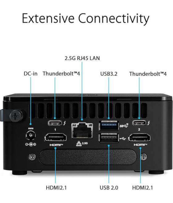 Asus nuc rnuc13l3hv500002i (tall) liberty canyon raptor lake-p rpl-p 28w vpro (i5-1350p) gpu integrado