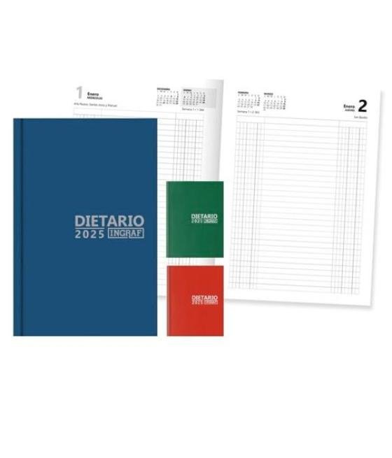 Ingraf dietario encuadernado 1/4 colores surtidos 2025