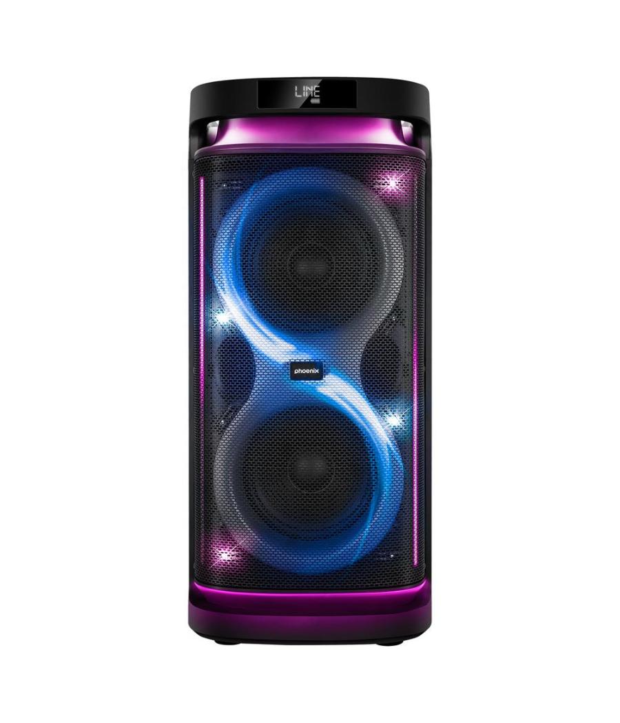 Altavoz rumbleboss xl phoenix 160w rms batería 7000 mah función karaoke 2 microfonos inalambricos incluidos