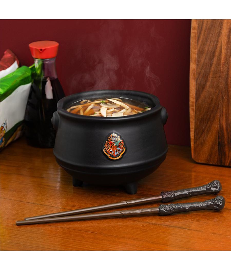 Set de bowl y palillos para ramen paladone harry potter caldero mágico