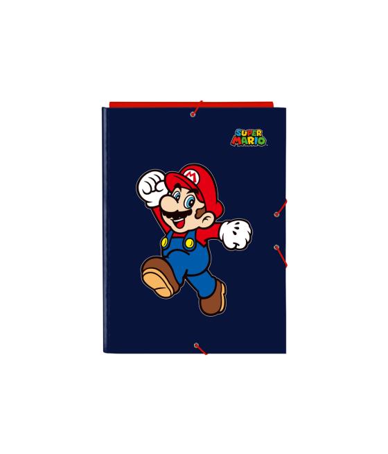 Carpeta cartón folio gomas solapas safta super mario world