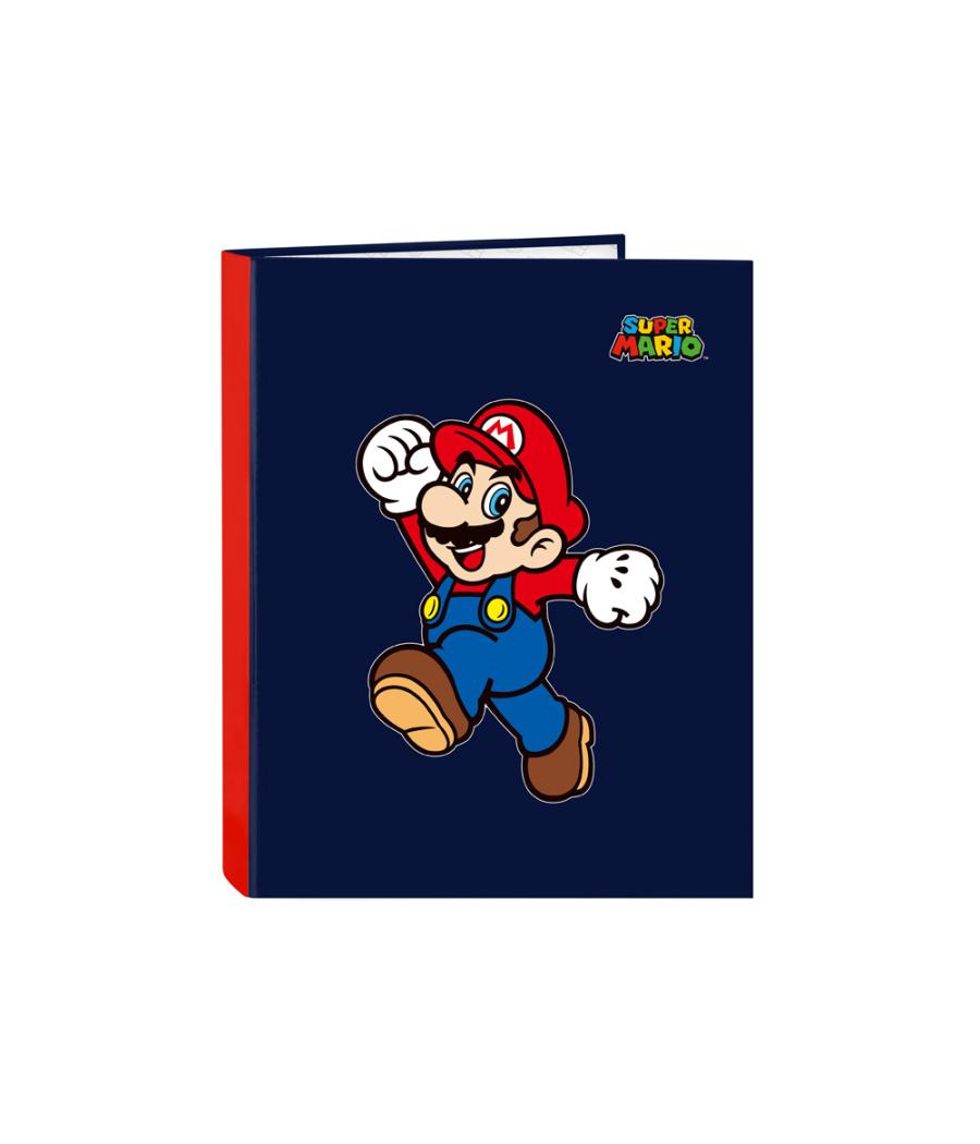 Carpeta safta 4 anillas mixtas cartón folio super mario world