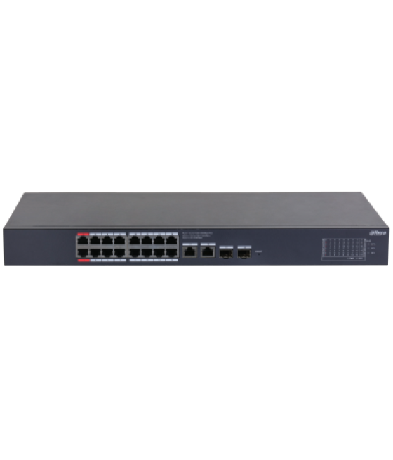 (cs4220-16gt-240) dahua switch poe 16 puertos gigabit + 2 uplink gigabit rj45 + 2sfp gigabit 240w managed cloud l2