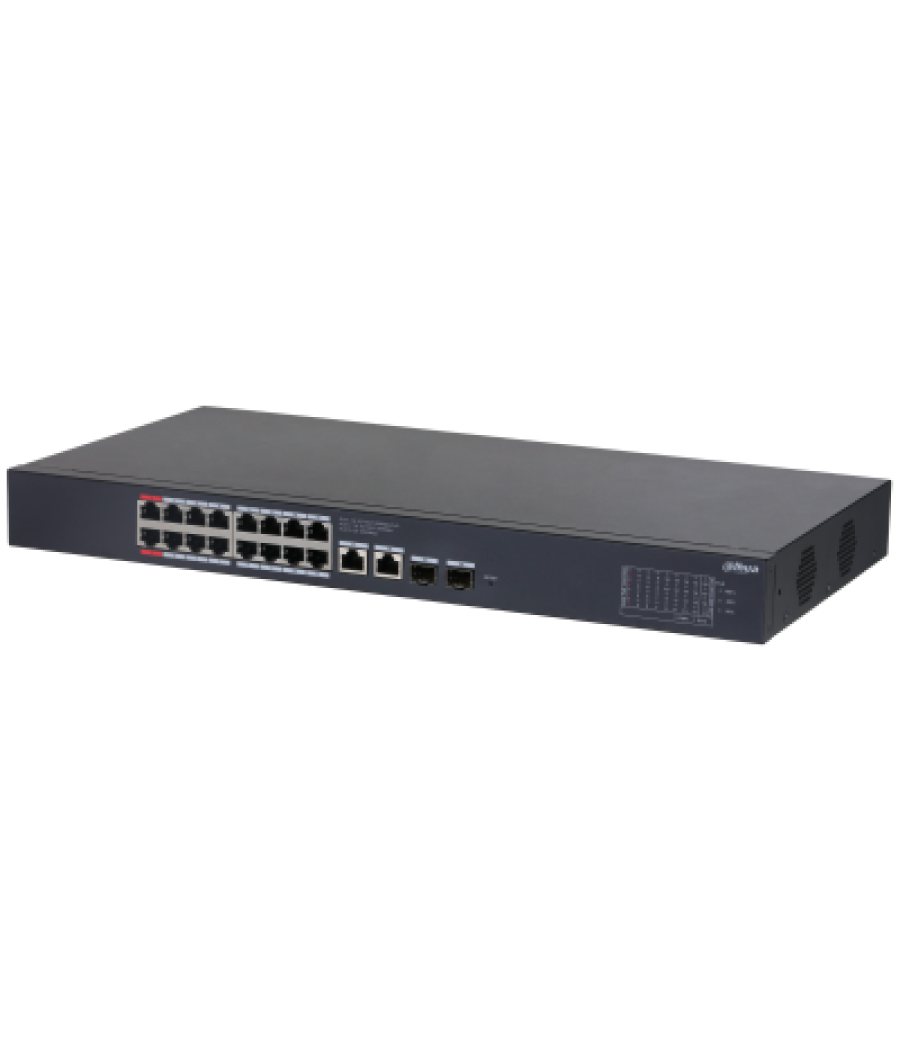 (cs4220-16gt-240) dahua switch poe 16 puertos gigabit + 2 uplink gigabit rj45 + 2sfp gigabit 240w managed cloud l2