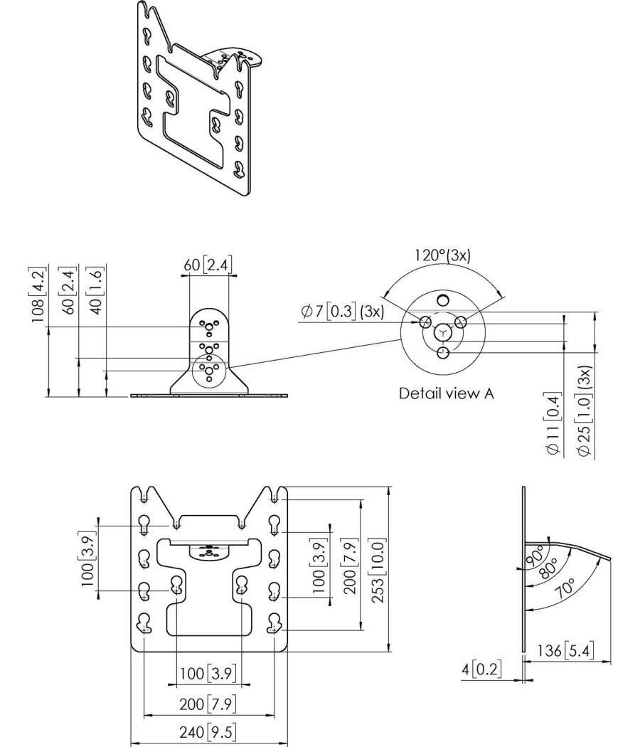 Vogels pfi 3045 interface 200x100, 200x200 black (pfi3045)