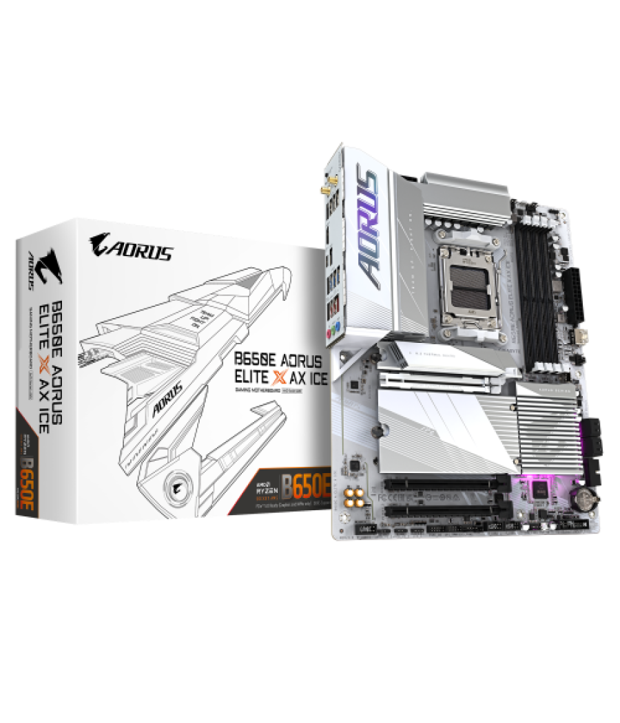 Gigabyte b650e aorus elite x ax ice placa base amd b650 zócalo am5 atx