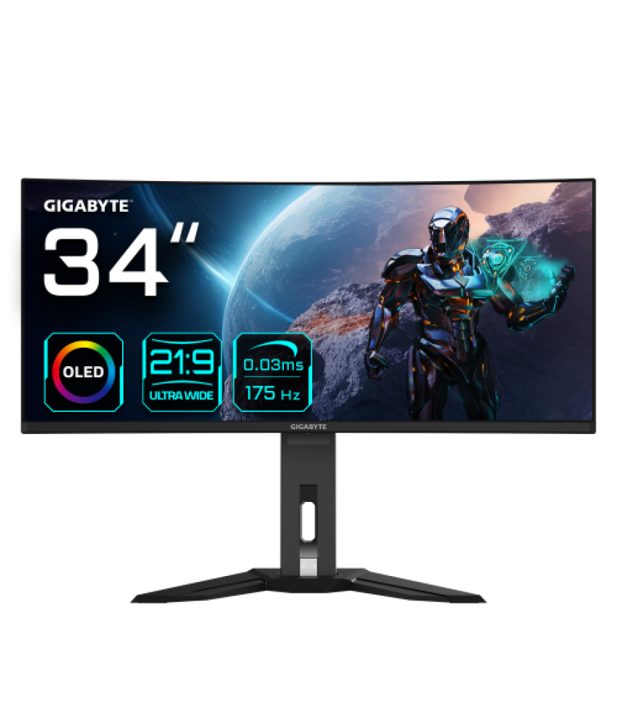 Gigabyte mo34wqc pantalla para pc 86,4 cm (34") 3440 x 1440 pixeles wide quad hd oled negro