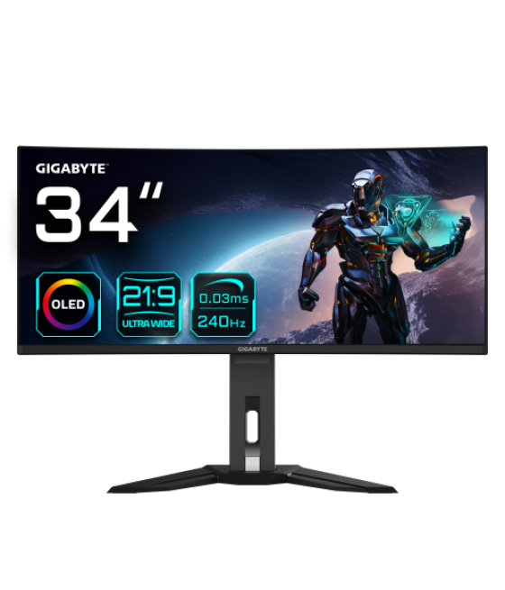 Gigabyte mo34wqc2 pantalla para pc 86,4 cm (34") 3440 x 1440 pixeles wide quad hd oled negro