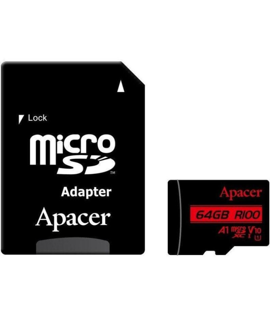 Tarjeta de memoria apacer 64gb xc uhs 1 con adaptador/ clase 10/ 100mbs