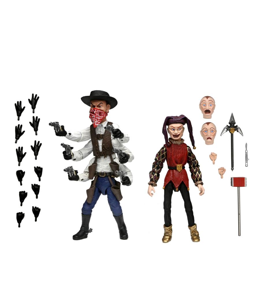 Pack 2 figuras neca puppet master ultimate six shooter & jester